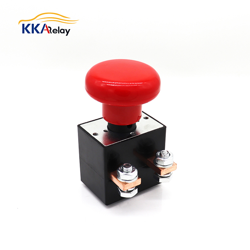 DC12V 250A Emergency Stop Switch, Mushroom Button for Forklift, Electrical Car, Excavator, DC Power Control